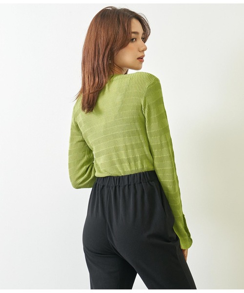 ANAP(アナップ)の「カットアウト袖スリットデザイントップスカットソー(Tシャツ/カットソー・レディース・グリーン/アイボリー/ブラック・FREE)」の9枚目の写真