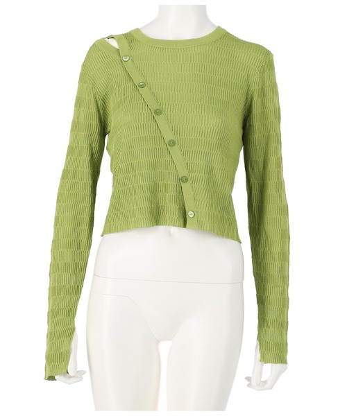 ANAP(アナップ)の「カットアウト袖スリットデザイントップスカットソー(Tシャツ/カットソー・レディース・グリーン/アイボリー/ブラック・FREE)」の8枚目の写真