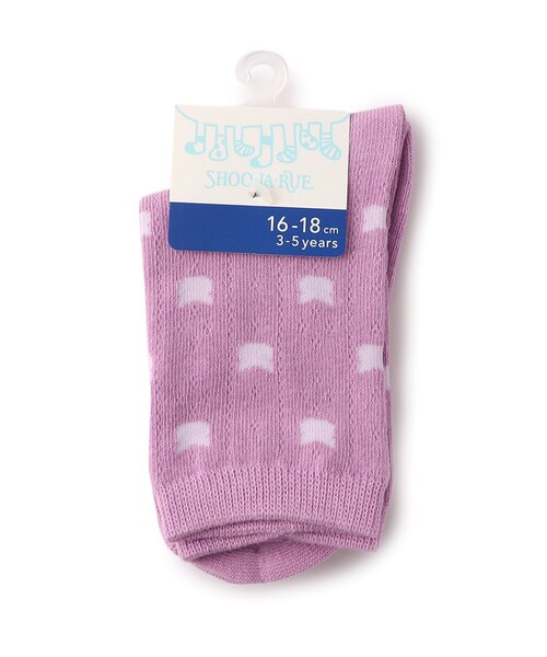 SHOO・LA・RUE（シューラルー）の「◆アソート透かし柄クルー丈ソックス（ソックス/靴下・キッズ・ホワイト系6/ブラック系3/ライトパープル/ピンク系8・53/56/59）」の3枚目の写真