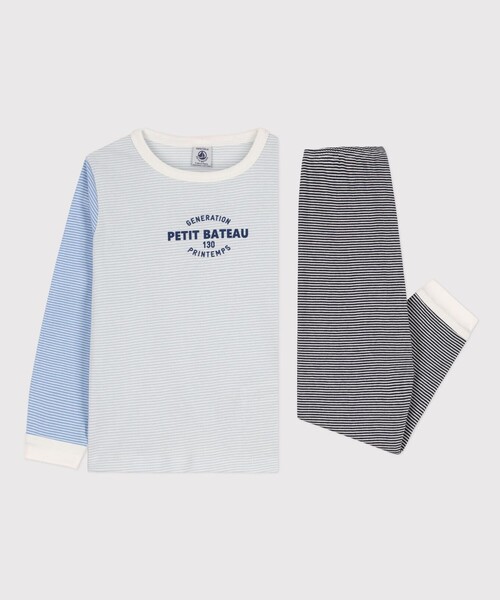 【セール】ミラレ長袖パジャマ（ルームウェア/パジャマ）｜PETIT BATEAU（プチバトー）