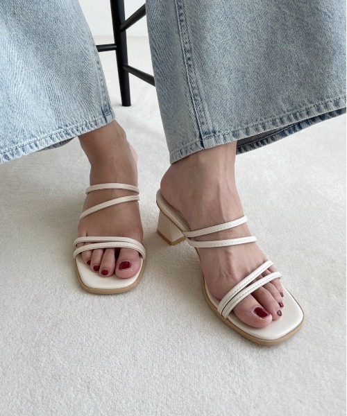 Heather（ヘザー）の「アソートヒールサンダル　186167（サンダル・レディース・アイボリー/ブラック/キャメル/ピンク・M/L/S）」の2枚目の写真