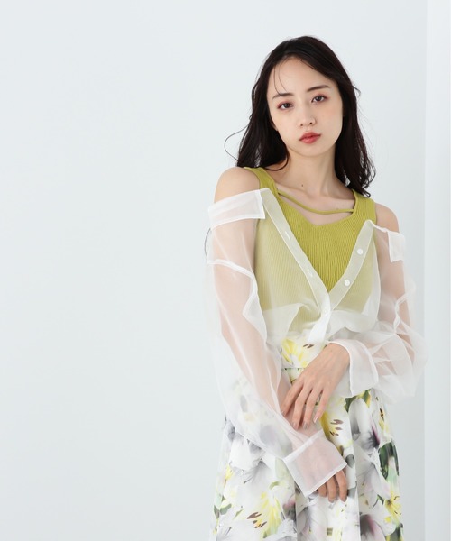 JILL by JILL STUART(ジルバイジルスチュアート)の「◇シアーシャツレイヤードセットブラウス(シャツ/ブラウス・レディース・ブラック/ライトグリーン/ベージュ・FREE)」の14枚目の写真