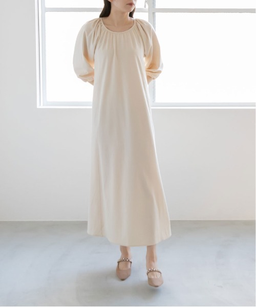 デニム風フレアワンピース