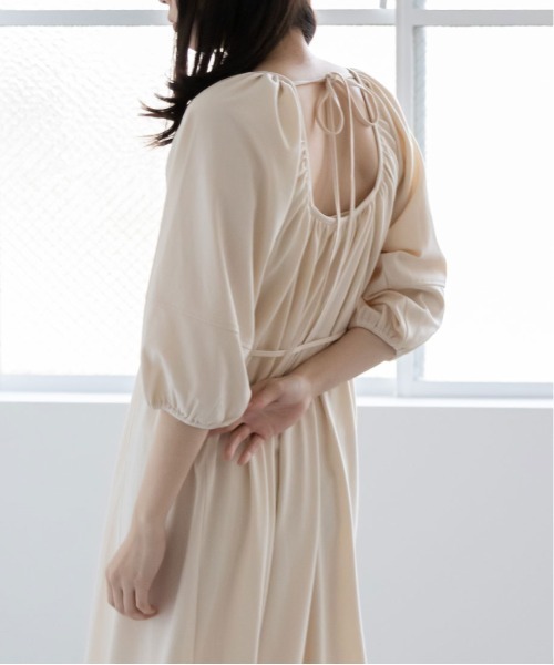 デニム風フレアワンピース