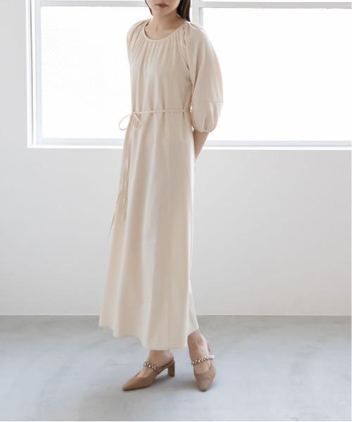 デニム風フレアワンピース