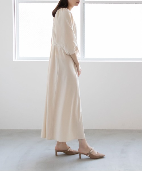 デニム風フレアワンピース