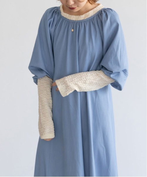 デニム風フレアワンピース