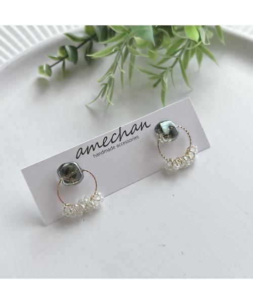 tone(トーン)の「【amechan】ボヌール(ピアス)(MA)(ピアス(両耳用)・レディース・その他/クリア/オレンジ/グリーン/ブルー・FREE)」の2枚目の写真