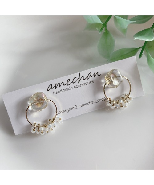 tone(トーン)の「【amechan】ボヌール(ピアス)(MA)(ピアス(両耳用)・レディース・その他/クリア/オレンジ/グリーン/ブルー・FREE)」の1枚目の写真