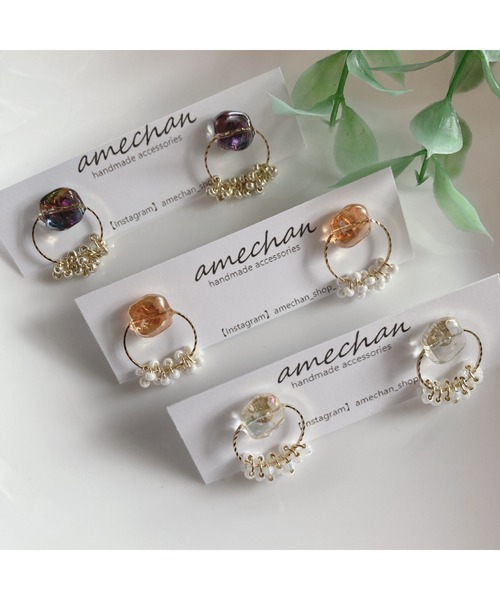 tone(トーン)の「【amechan】ボヌール(ピアス)(MA)(ピアス(両耳用)・レディース・その他/クリア/オレンジ/グリーン/ブルー・FREE)」の6枚目の写真
