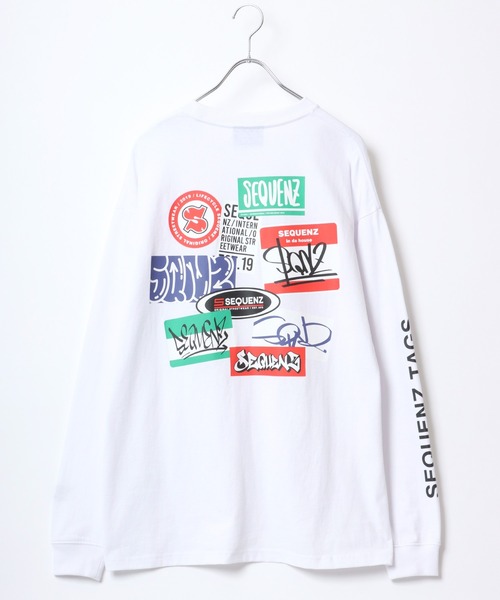 SEQUENZ(シークエンズ)の「SEQUENZ/シークエンズ オーバーサイズ ファイヤー ワッペン モチーフ バックプリント ロゴ ロンT(Tシャツ/カットソー・メンズ・カーキ/ブラック/レモンイエロー/ブラック系その他/ホワイト/ホワイト系その他・M/L/LL)」の17枚目の写真