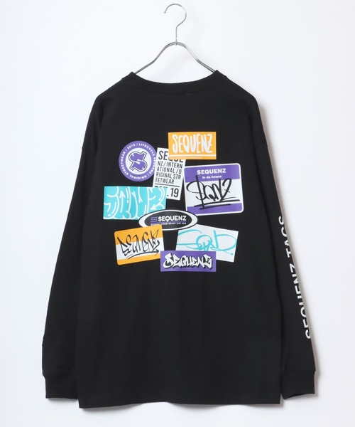 SEQUENZ(シークエンズ)の「SEQUENZ/シークエンズ オーバーサイズ ファイヤー ワッペン モチーフ バックプリント ロゴ ロンT(Tシャツ/カットソー・メンズ・カーキ/ブラック/レモンイエロー/ブラック系その他/ホワイト/ホワイト系その他・M/L/LL)」の14枚目の写真
