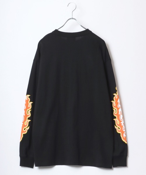 SEQUENZ(シークエンズ)の「SEQUENZ/シークエンズ オーバーサイズ ファイヤー ワッペン モチーフ バックプリント ロゴ ロンT(Tシャツ/カットソー・メンズ・カーキ/ブラック/レモンイエロー/ブラック系その他/ホワイト/ホワイト系その他・M/L/LL)」の18枚目の写真