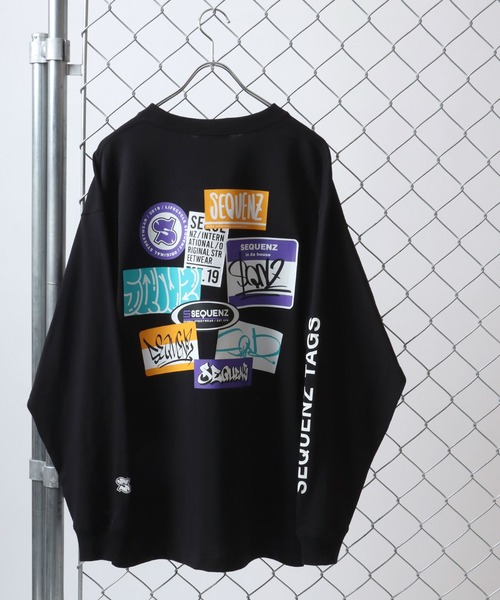 SEQUENZ(シークエンズ)の「SEQUENZ/シークエンズ オーバーサイズ ファイヤー ワッペン モチーフ バックプリント ロゴ ロンT(Tシャツ/カットソー・メンズ・カーキ/ブラック/レモンイエロー/ブラック系その他/ホワイト/ホワイト系その他・M/L/LL)」の20枚目の写真