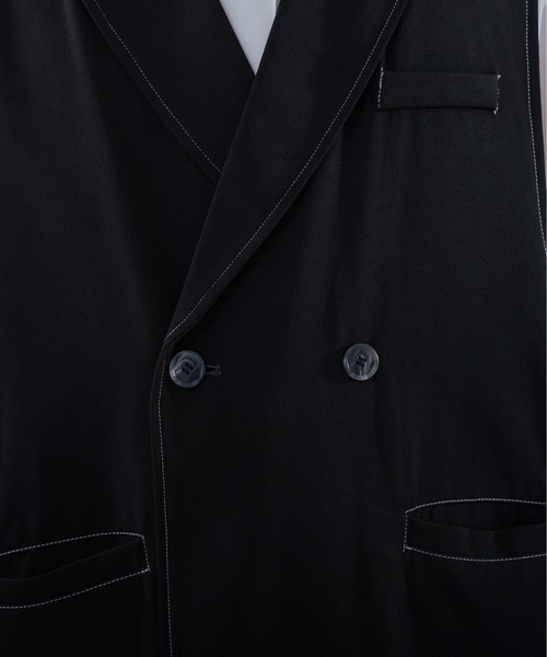 Ellno Loset(エルノロゼット)の「配色ステッチジレ(ベスト・メンズ・オフホワイト/ブラック・MEDIUM/LARGE)」の12枚目の写真