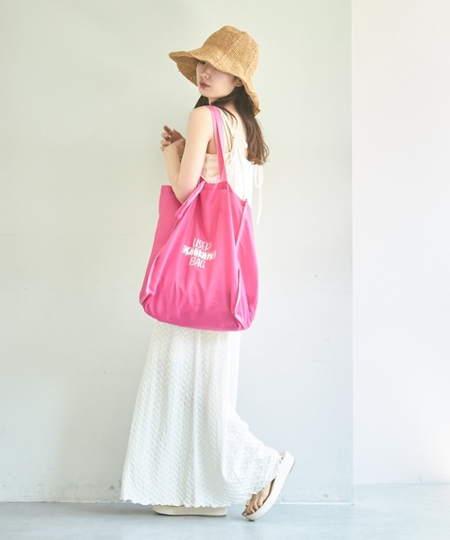 Kastane（カスタネ）の「パッカブルエコBAG（エコバッグ/サブバッグ・レディース・アイボリー/サックスブルー/イエロー/ピンク/オレンジ・FREE）」の8枚目の写真