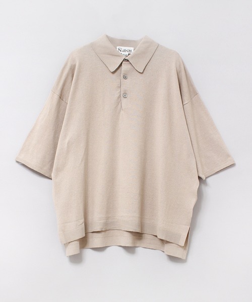 RNA-N（アールエヌエーエヌ）の「K2627 コットンニットポロシャツ（ポロシャツ・レディース・ベージュ/オレンジ/チャコール/グリーン・MEDIUM）」の3枚目の写真