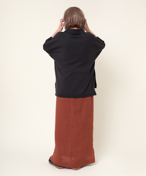 RNA-N（アールエヌエーエヌ）の「K2627 コットンニットポロシャツ（ポロシャツ・レディース・ベージュ/オレンジ/チャコール/グリーン・MEDIUM）」の7枚目の写真