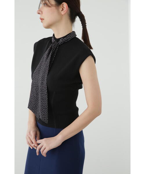 JILL STUART(ジルスチュアート)の「◆スカーフ付きニットトップ(ニット/セーター・レディース・ブルー/ブラック/ホワイト・FREE)」の5枚目の写真