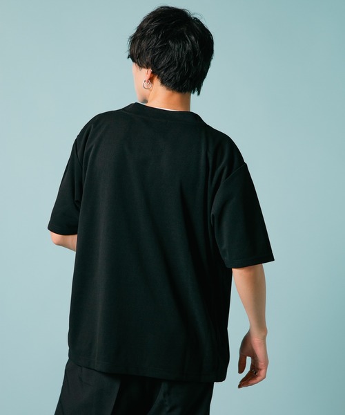 Blue Standard (ブルースタンダード)の「【BLUE STANDARD/ブルースタンダード】ダブルフェイス 接触冷感 吸水速乾 梨地5分袖 カーディガン Tシャツセット(カーディガン/ボレロ・メンズ・ブルー/ブラック/グリーン・MEDIUM/LARGE/X-LARGE)」の13枚目の写真
