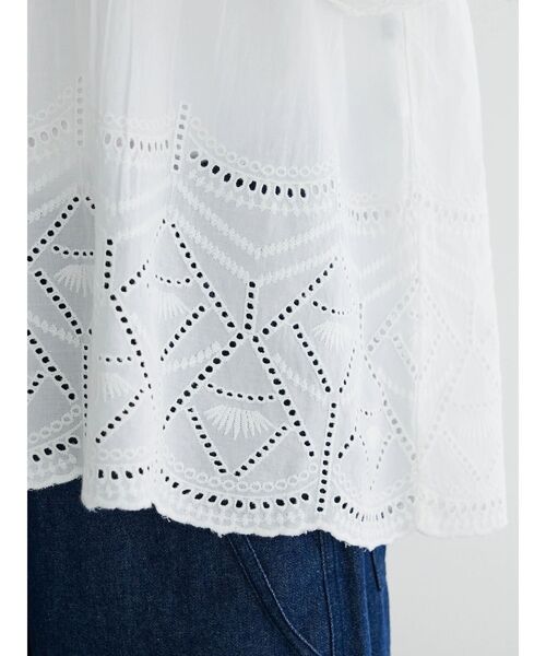 CRAFT STANDARD BOUTIQUE(クラフトスタンダードブティック)の「インドコットンアイレット刺繍バルーンスリーブブラウス(シャツ/ブラウス・レディース・オフホワイト/グリーン/ブラック・FREE)」の12枚目の写真