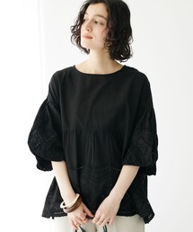 CRAFT STANDARD BOUTIQUE | インドコットンアイレット刺繍バルーンスリーブブラウス(シャツ/ブラウス)