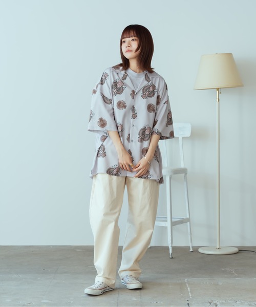 ROOPTOKYO（ループトウキョウ）の「スラブポリ ダマスクペイズリーSSシャツ オープンカラーシャツ 柄シャツ（シャツ/ブラウス・メンズ・ブラック/グレー・M/L）」の15枚目の写真
