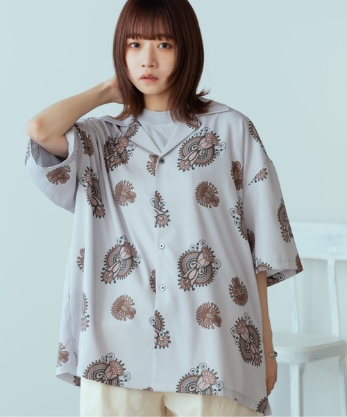 ROOPTOKYO（ループトウキョウ）の「スラブポリ ダマスクペイズリーSSシャツ オープンカラーシャツ 柄シャツ（シャツ/ブラウス・メンズ・ブラック/グレー・M/L）」の18枚目の写真