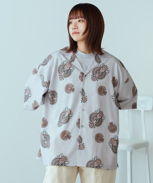 ROOPTOKYO（ループトウキョウ）の「スラブポリ ダマスクペイズリーSSシャツ オープンカラーシャツ 柄シャツ（シャツ/ブラウス・メンズ・ブラック/グレー・M/L）」の17枚目の写真