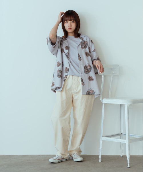 ROOPTOKYO（ループトウキョウ）の「スラブポリ ダマスクペイズリーSSシャツ オープンカラーシャツ 柄シャツ（シャツ/ブラウス・メンズ・ブラック/グレー・M/L）」の14枚目の写真