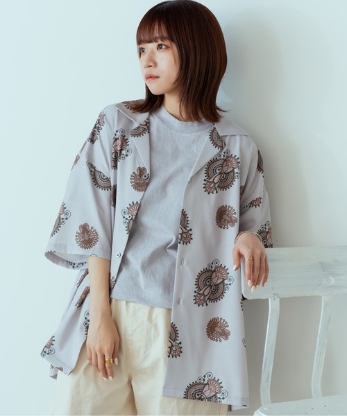 ROOPTOKYO（ループトウキョウ）の「スラブポリ ダマスクペイズリーSSシャツ オープンカラーシャツ 柄シャツ（シャツ/ブラウス・メンズ・ブラック/グレー・M/L）」の16枚目の写真