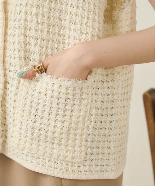 Ambre Neige（アンブルネージュ）の「ツイードニットベスト／【WEB/EC限定商品】（ベスト・レディース・アイボリー/ベージュ・FREE）」の7枚目の写真