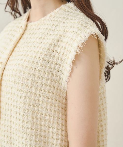 Ambre Neige（アンブルネージュ）の「ツイードニットベスト／【WEB/EC限定商品】（ベスト・レディース・アイボリー/ベージュ・FREE）」の8枚目の写真