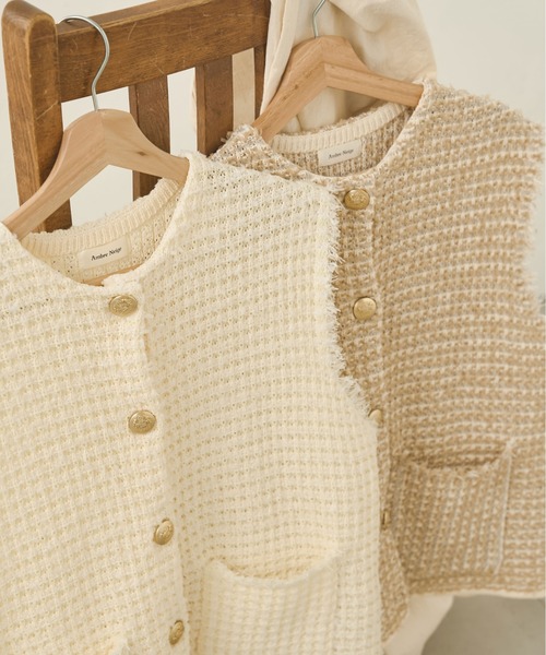 Ambre Neige（アンブルネージュ）の「ツイードニットベスト／【WEB/EC限定商品】（ベスト・レディース・アイボリー/ベージュ・FREE）」の16枚目の写真