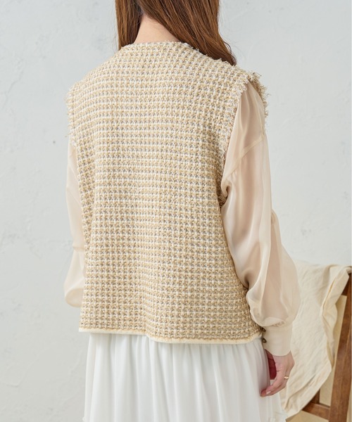 Ambre Neige（アンブルネージュ）の「ツイードニットベスト／【WEB/EC限定商品】（ベスト・レディース・アイボリー/ベージュ・FREE）」の20枚目の写真