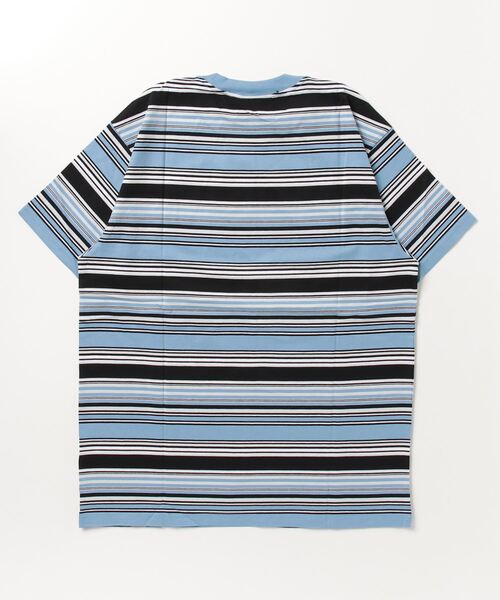 Carhartt WIP（カーハートダブリューアイピー）の「Carhartt WIP/カーハートダブリューアイピー 半袖Tシャツ バーコードストライプ ビッグシルエット I031603（Tシャツ/カットソー・メンズ・ネイビー系/グリーン系その他/ブルー系その他・M/XL/L）」の4枚目の写真