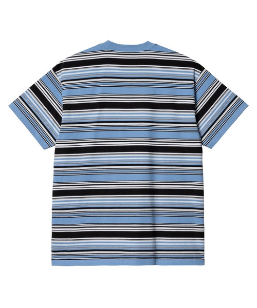 Carhartt WIP（カーハートダブリューアイピー）の「Carhartt WIP/カーハートダブリューアイピー 半袖Tシャツ バーコードストライプ ビッグシルエット I031603（Tシャツ/カットソー・メンズ・ネイビー系/グリーン系その他/ブルー系その他・M/XL/L）」の6枚目の写真