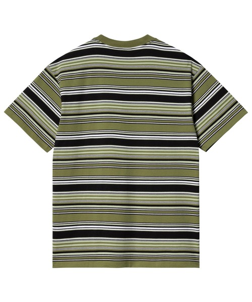 Carhartt WIP（カーハートダブリューアイピー）の「Carhartt WIP/カーハートダブリューアイピー 半袖Tシャツ バーコードストライプ ビッグシルエット I031603（Tシャツ/カットソー・メンズ・ネイビー系/グリーン系その他/ブルー系その他・M/XL/L）」の5枚目の写真