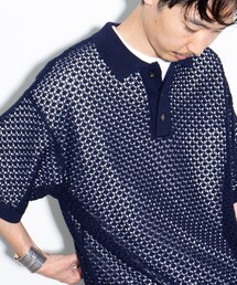 GLOSTER | 【GLOSTER/グロスター】ニットポロ クロシェ編み クロシェポロシャツ(ポロシャツ)