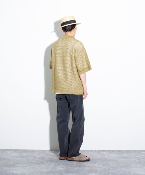 GLOSTER（グロスター）の「【GLOSTER/グロスター】ニットポロ クロシェ編み クロシェポロシャツ（ポロシャツ・メンズ・チャコールグレー/グリーン/ネイビー/キナリ・M/L）」の20枚目の写真