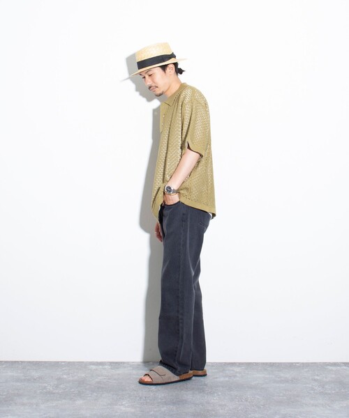 GLOSTER（グロスター）の「【GLOSTER/グロスター】ニットポロ クロシェ編み クロシェポロシャツ（ポロシャツ・メンズ・チャコールグレー/グリーン/ネイビー/キナリ・M/L）」の21枚目の写真