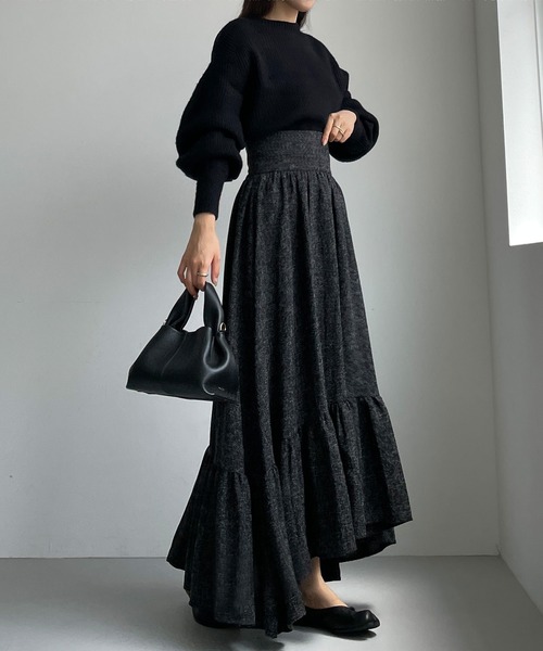 Louere（ルエレ）の「ツイード裾フレアスカート（スカート）」 - WEAR