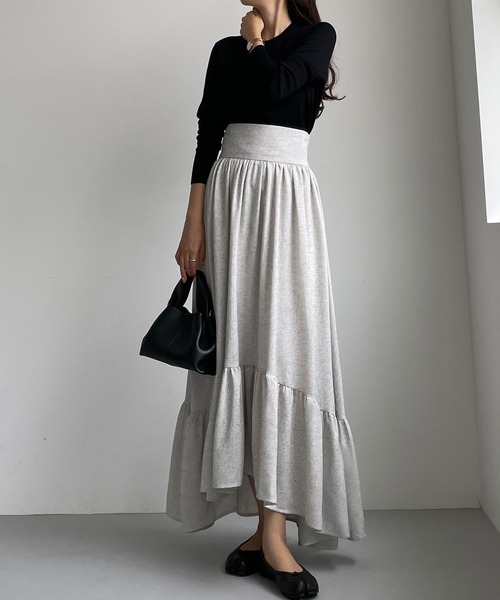 Louere（ルエレ）の「ツイード裾フレアスカート（スカート）」 - WEAR