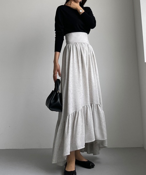 Louere（ルエレ）の「ツイード裾フレアスカート（スカート）」 - WEAR