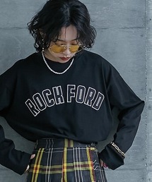 GEVS. | 大きいサイズ 綿100％ロゴパッチワーク刺しゅうロングスリーブＴシャツ GEVS.(Tシャツ/カットソー)