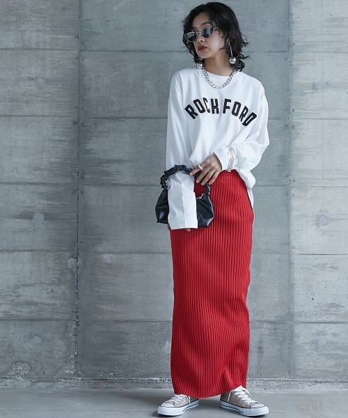 GEVS.（ジェイヴィス）の「＜大きいサイズ＞ 綿100％ロゴパッチワーク刺しゅうロングスリーブＴシャツ GEVS.（Tシャツ/カットソー・レディース・ブラック/オフホワイト・L/LL/3L/4L/5L）」の15枚目の写真