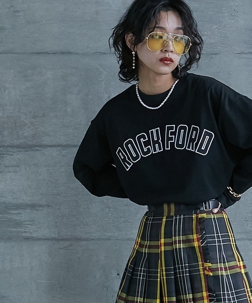 GEVS.（ジェイヴィス）の「＜大きいサイズ＞ 綿100％ロゴパッチワーク刺しゅうロングスリーブＴシャツ GEVS.（Tシャツ/カットソー・レディース・ブラック/オフホワイト・L/LL/3L/4L/5L）」の13枚目の写真