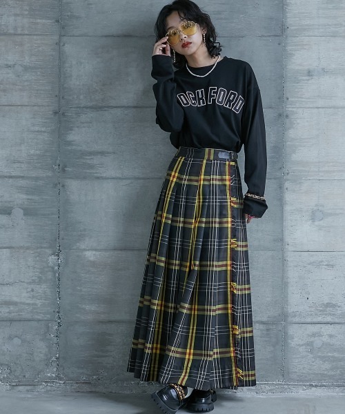 GEVS.（ジェイヴィス）の「＜大きいサイズ＞ 綿100％ロゴパッチワーク刺しゅうロングスリーブＴシャツ GEVS.（Tシャツ/カットソー・レディース・ブラック/オフホワイト・L/LL/3L/4L/5L）」の16枚目の写真