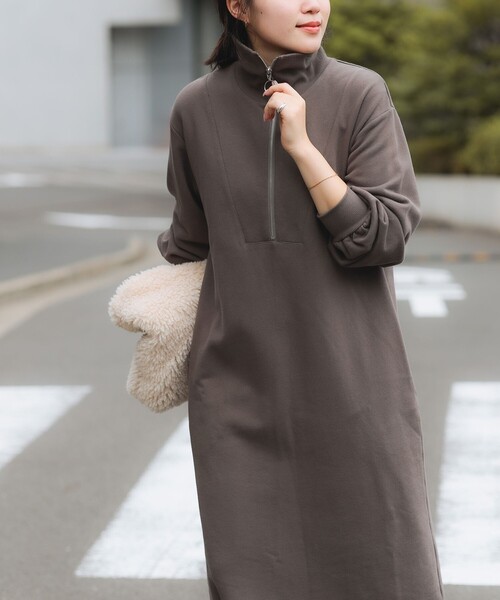 B:MING by BEAMS(ビーミングバイビームス)の「B:MING by BEAMS / ハーフジップ 裏毛 ワンピース(ワンピース・レディース・ピンク系その他/チャコールグレー/ベージュ・SMALL/MEDIUM)」の18枚目の写真
