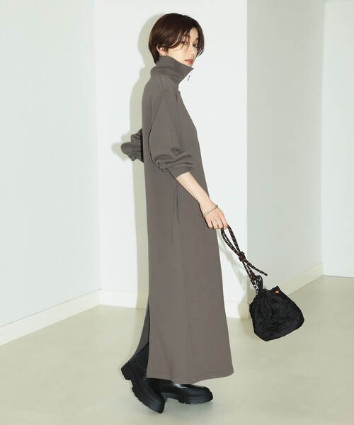 B:MING by BEAMS(ビーミングバイビームス)の「B:MING by BEAMS / ハーフジップ 裏毛 ワンピース(ワンピース・レディース・ピンク系その他/チャコールグレー/ベージュ・SMALL/MEDIUM)」の9枚目の写真